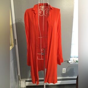 H& M red long sleeve sweater shirt new women small